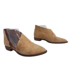 Free People Women's Size 37 Tan Royale Pointed Toe D'Orsay Leather Shoes